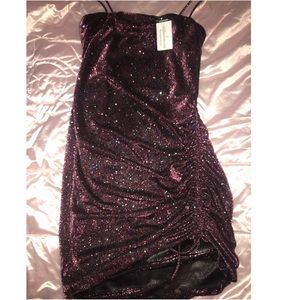 Purple mini glitter dress